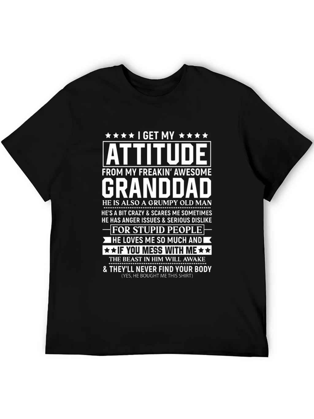 I Get My Attitude From Granddad T-Shirt product image 4