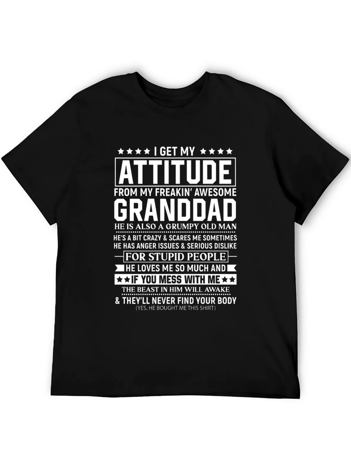I Get My Attitude From Granddad T-Shirt product image 4