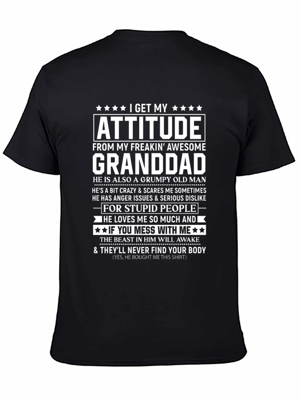 I Get My Attitude From Granddad T-Shirt product image 3