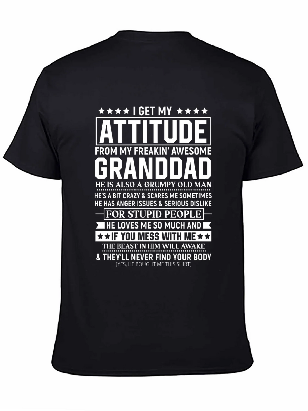I Get My Attitude From Granddad T-Shirt product image 3