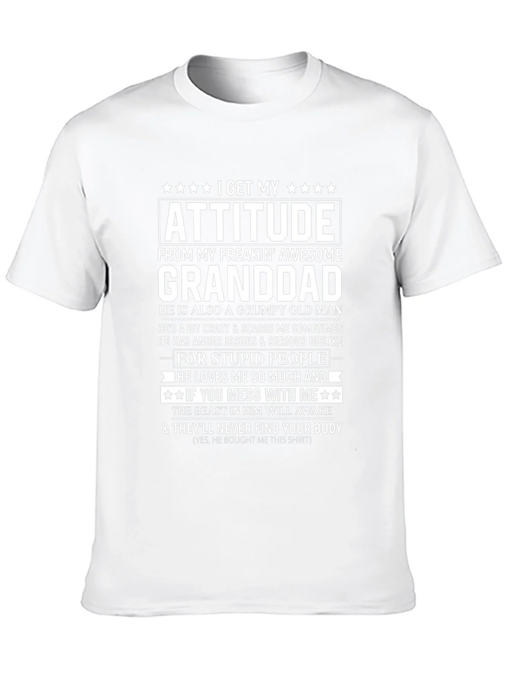 I Get My Attitude From Granddad T-Shirt product image 7