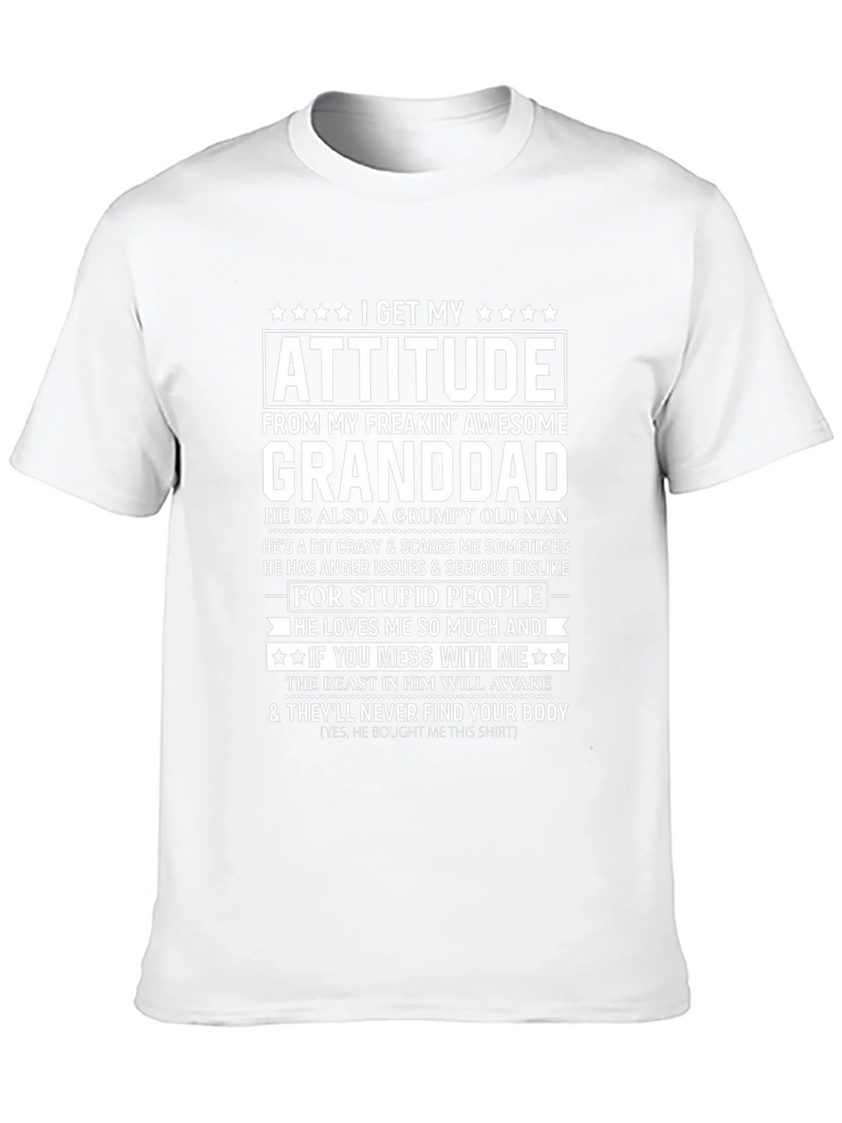 I Get My Attitude From Granddad T-Shirt product image 7