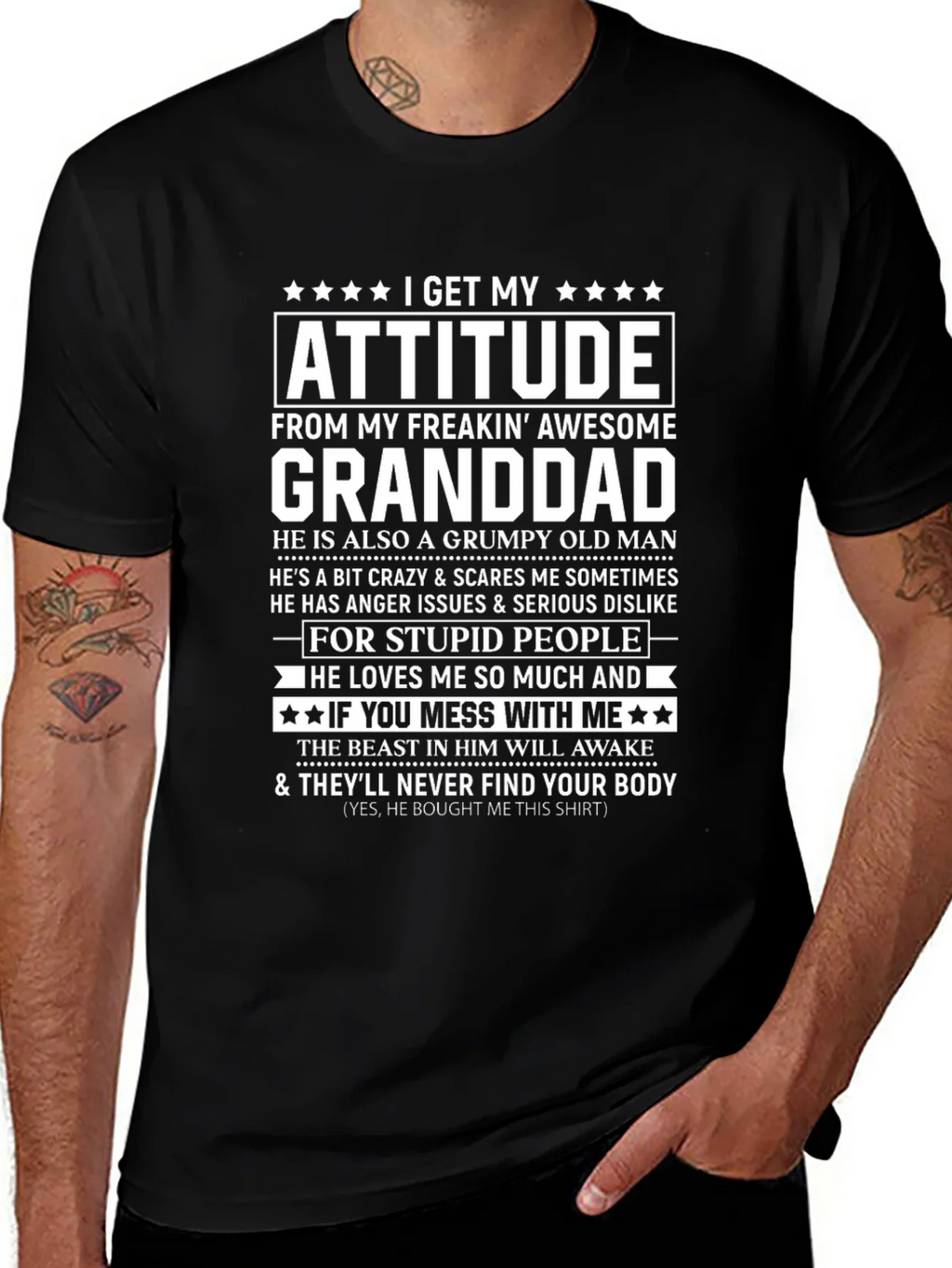 I Get My Attitude From Granddad T-Shirt product image 1