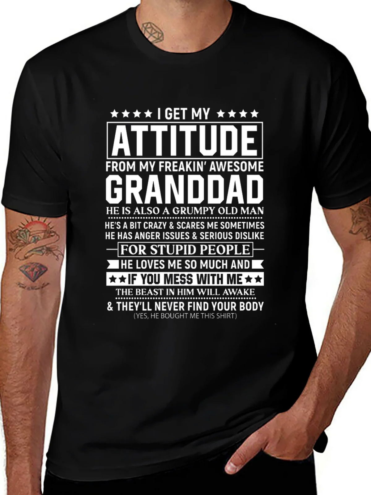 I Get My Attitude From Granddad T-Shirt product image 1