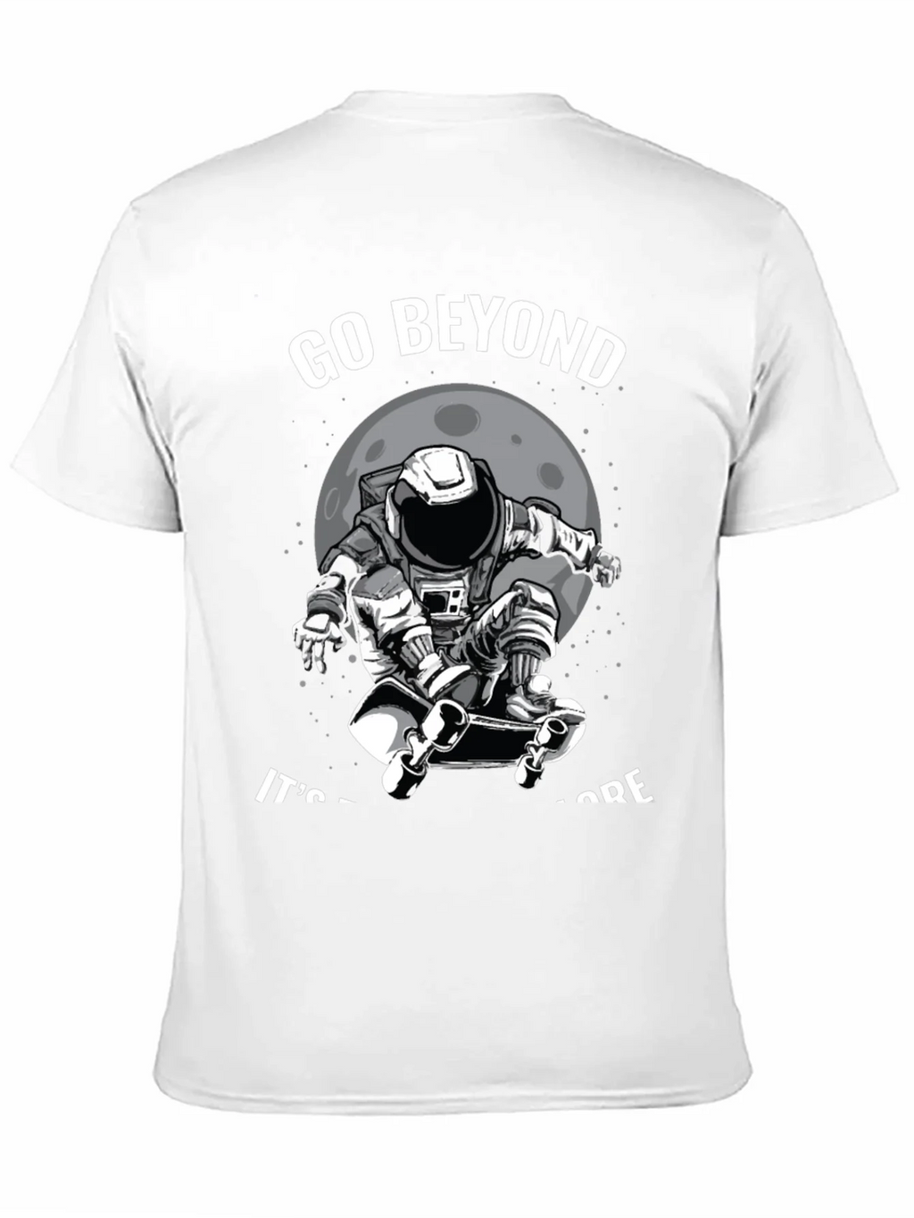 Go Beyond: Astronaut Skateboarder Black T-Shirt product image 2
