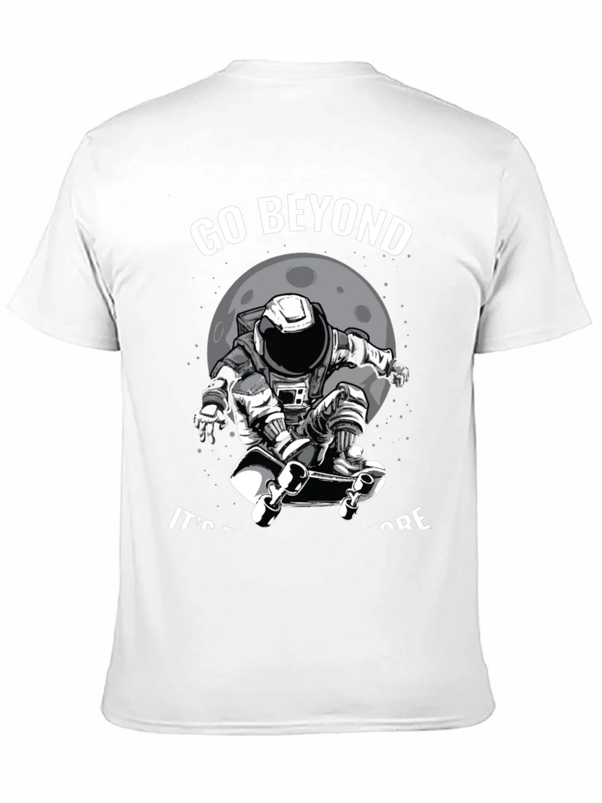 Go Beyond: Astronaut Skateboarder Black T-Shirt product image 2