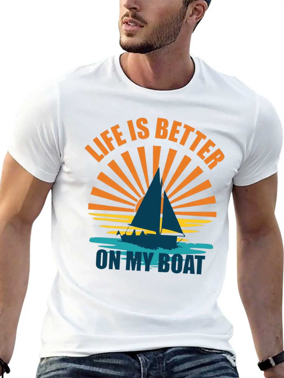 Life is Better on My Boat Graphic Tee - Sailboat T-Shirt product image 4