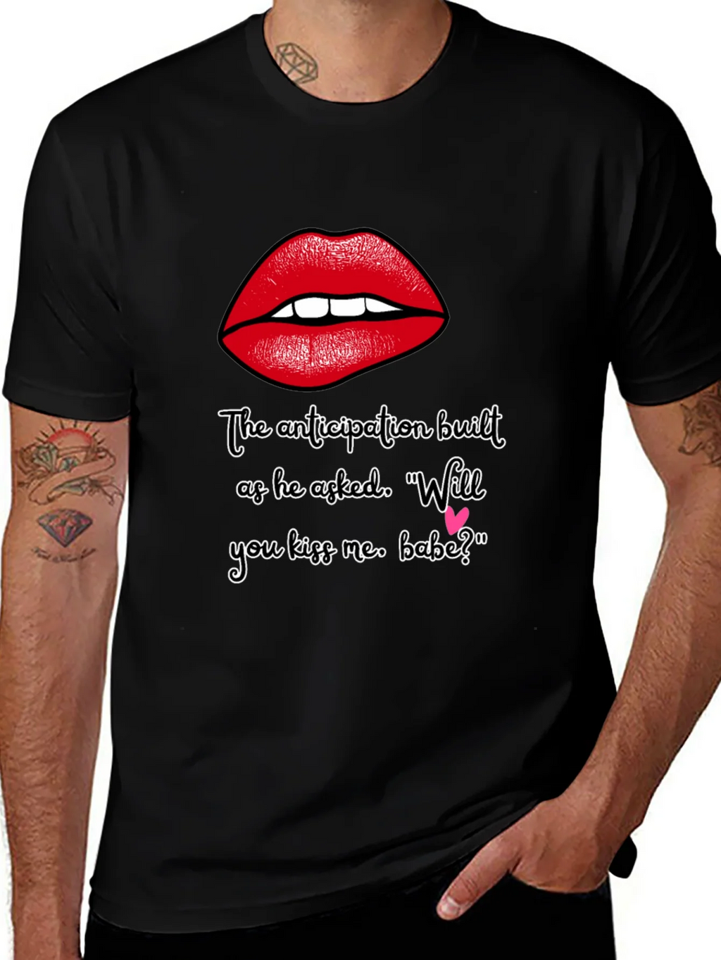 Flirty Lips T-Shirt - Will You Kiss Me Babe? product image 1