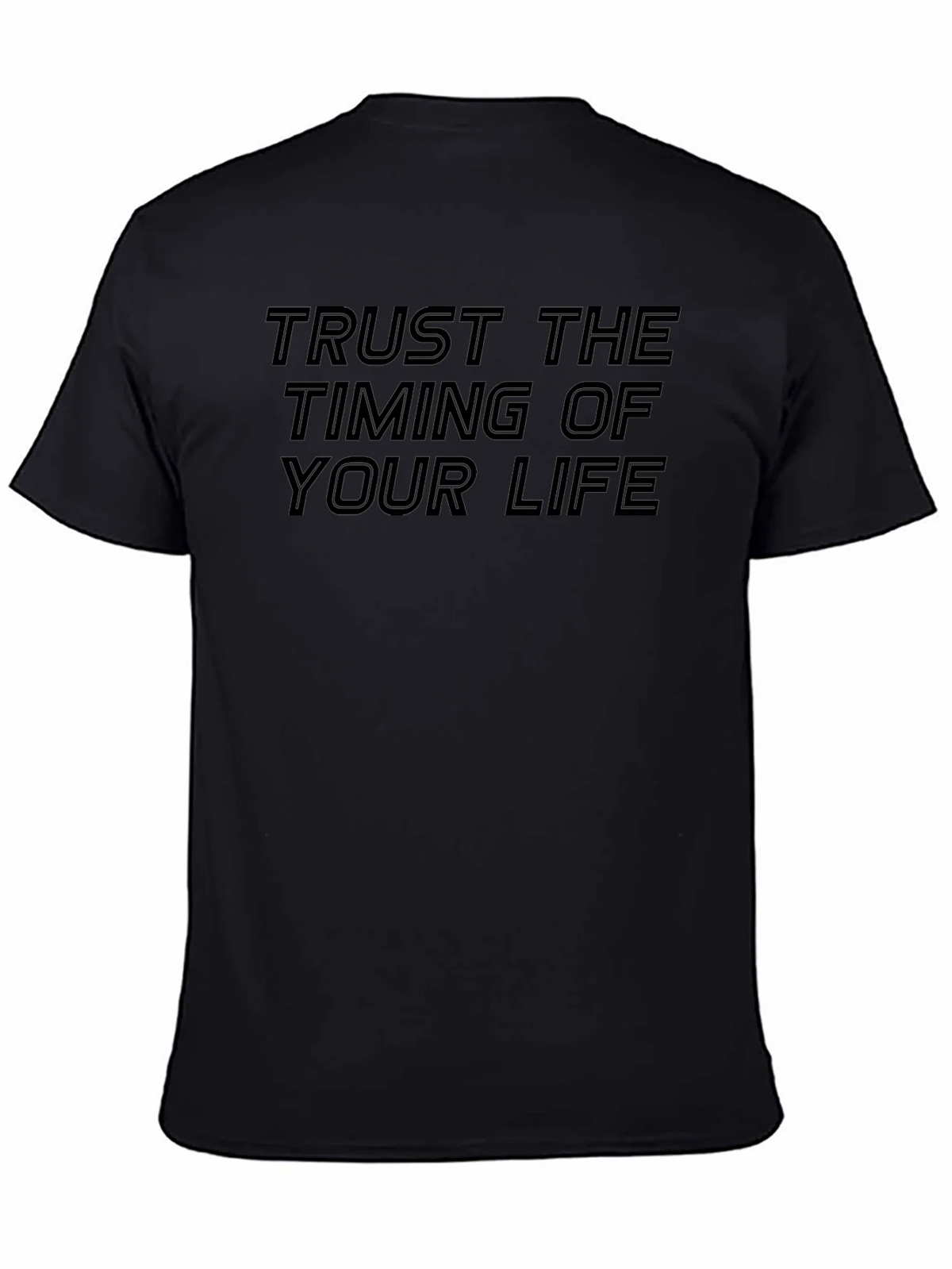 Trust The Timing Black Graphic Tee product image 7