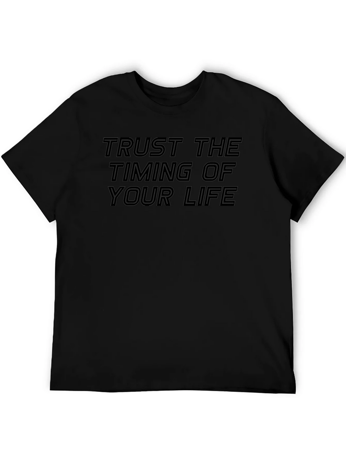 Trust The Timing Black Graphic Tee product image 8