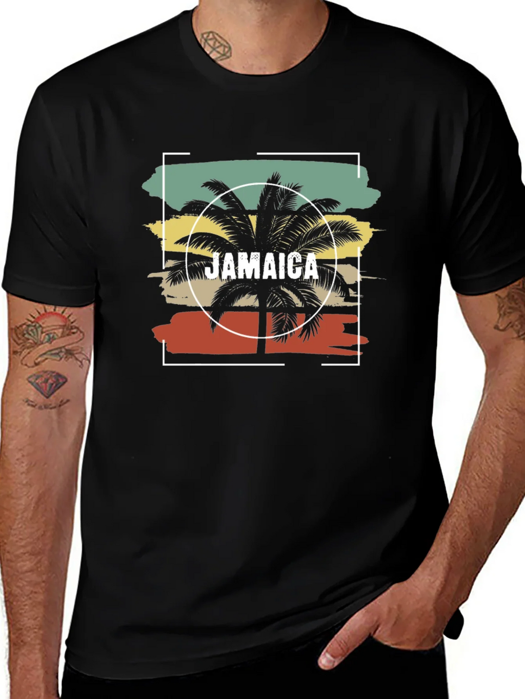 Jamaica Palm Tree T-Shirt - Retro Island Style product image 1