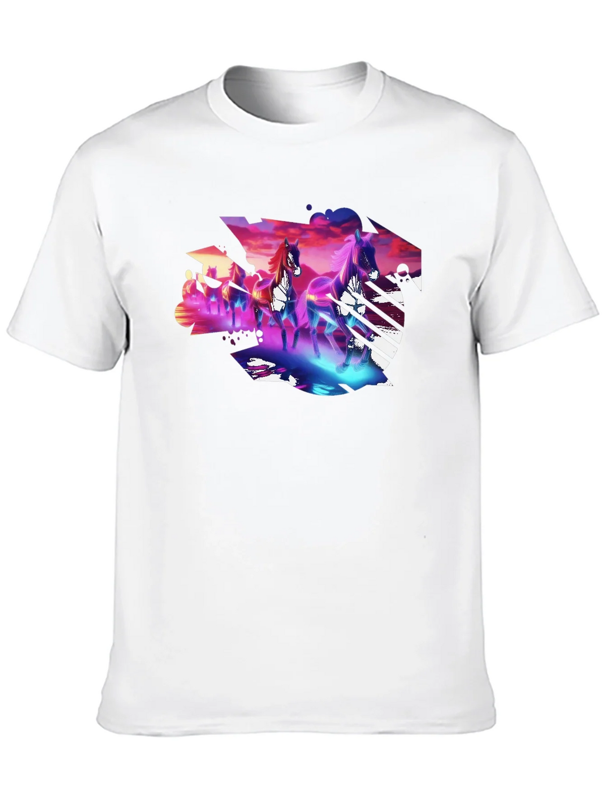 Neon Horses Graphic Tee - Mens Black T-Shirt product image 12