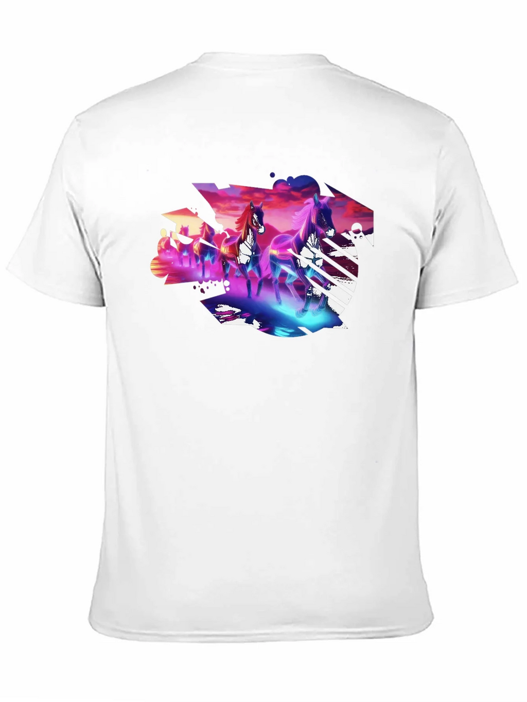 Neon Horses Graphic Tee - Mens Black T-Shirt product image 2