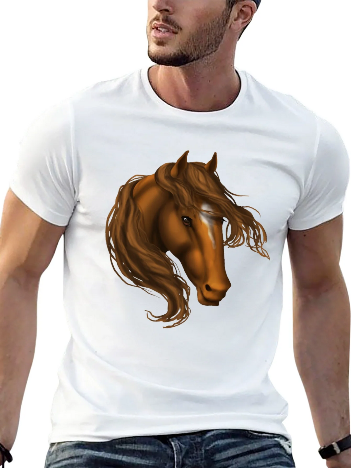 Horse Head Graphic Tee - Black T-Shirt product image 4