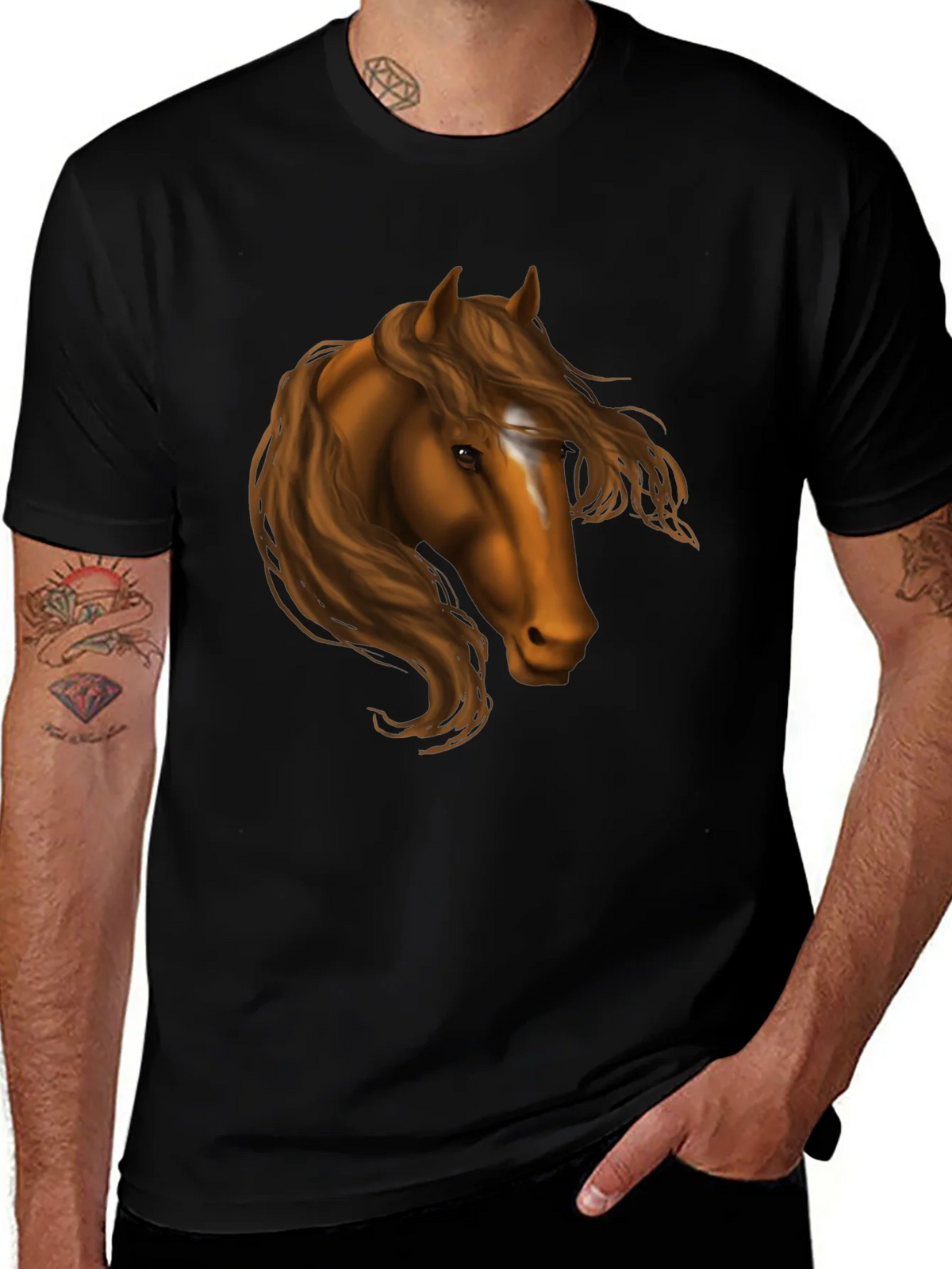 Horse Head Graphic Tee - Black T-Shirt product image 1