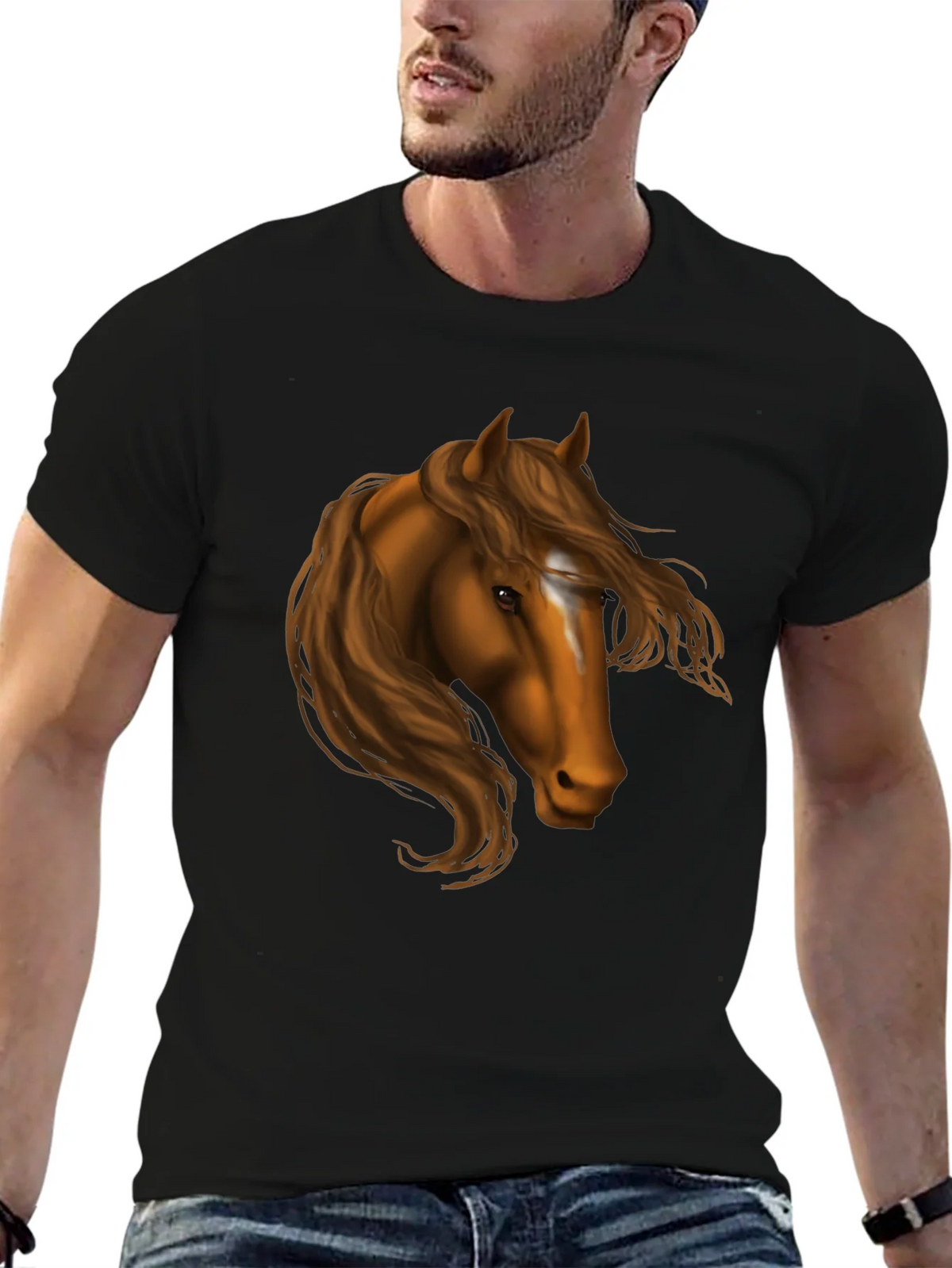 Horse Head Graphic Tee - Black T-Shirt product image 9