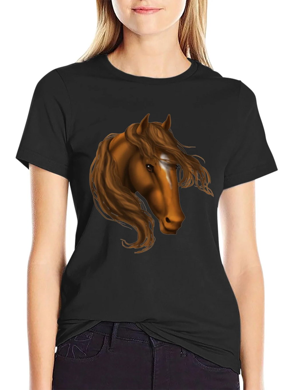 Horse Head Graphic Tee - Black T-Shirt product image 5