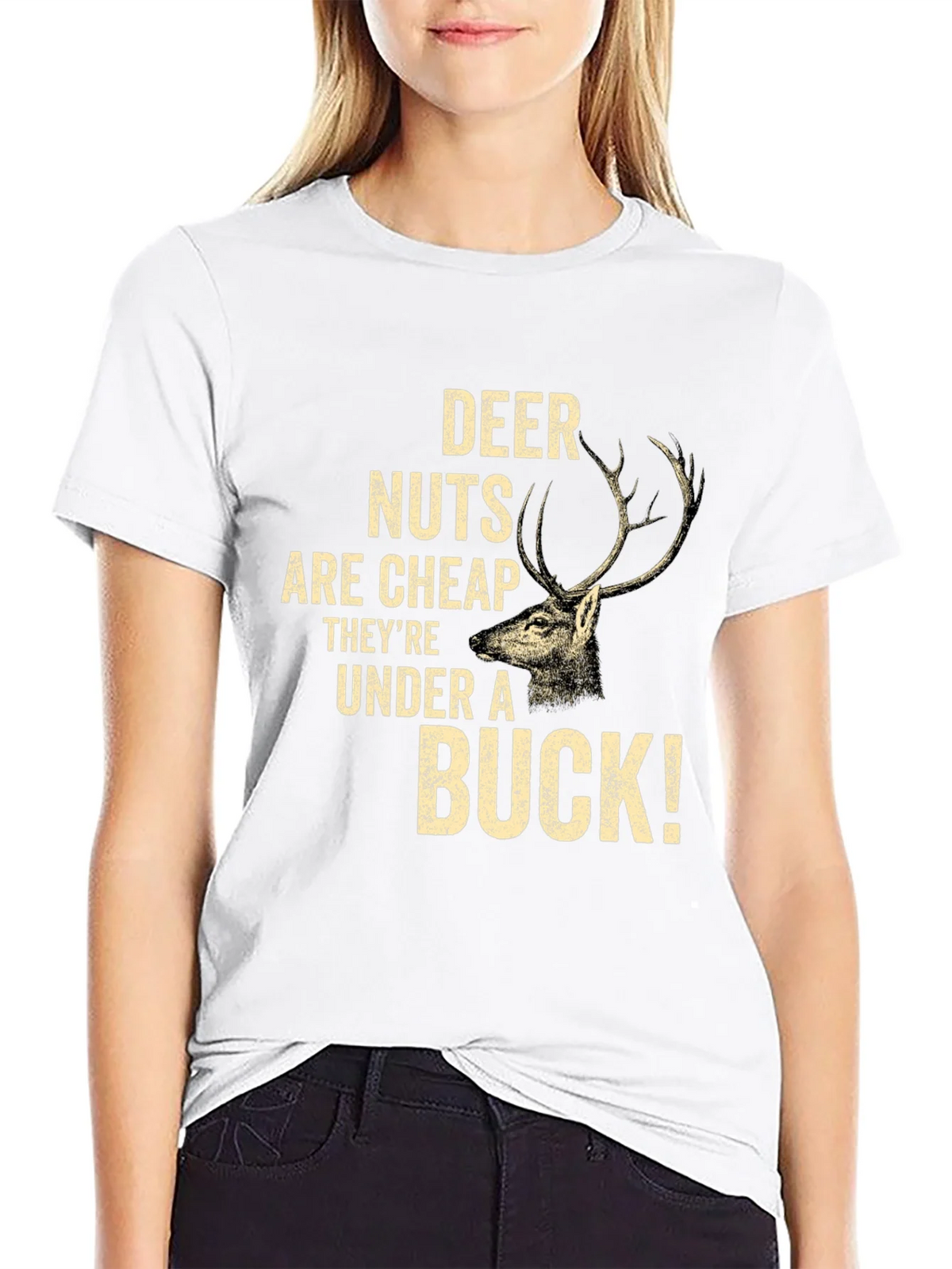 Deer Nuts Under A Buck Funny Graphic T-Shirt product image 11