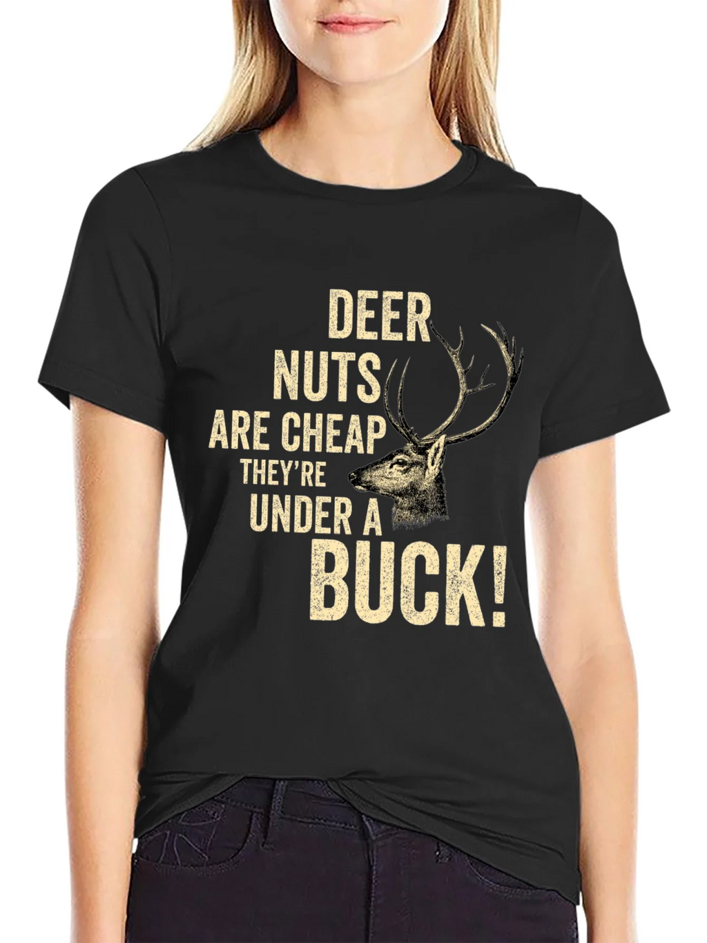 Deer Nuts Under A Buck Funny Graphic T-Shirt product image 5