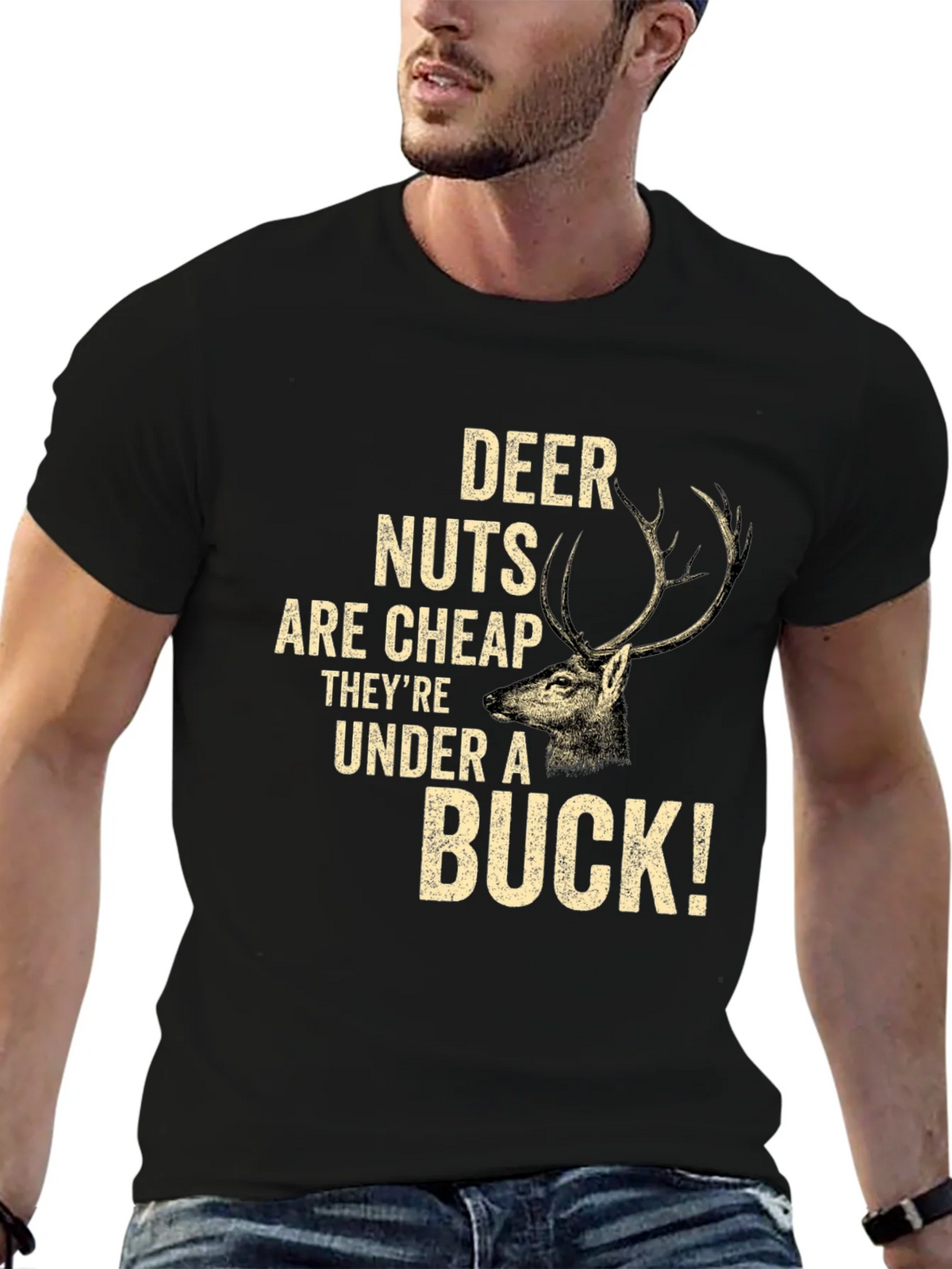 Deer Nuts Under A Buck Funny Graphic T-Shirt product image 9
