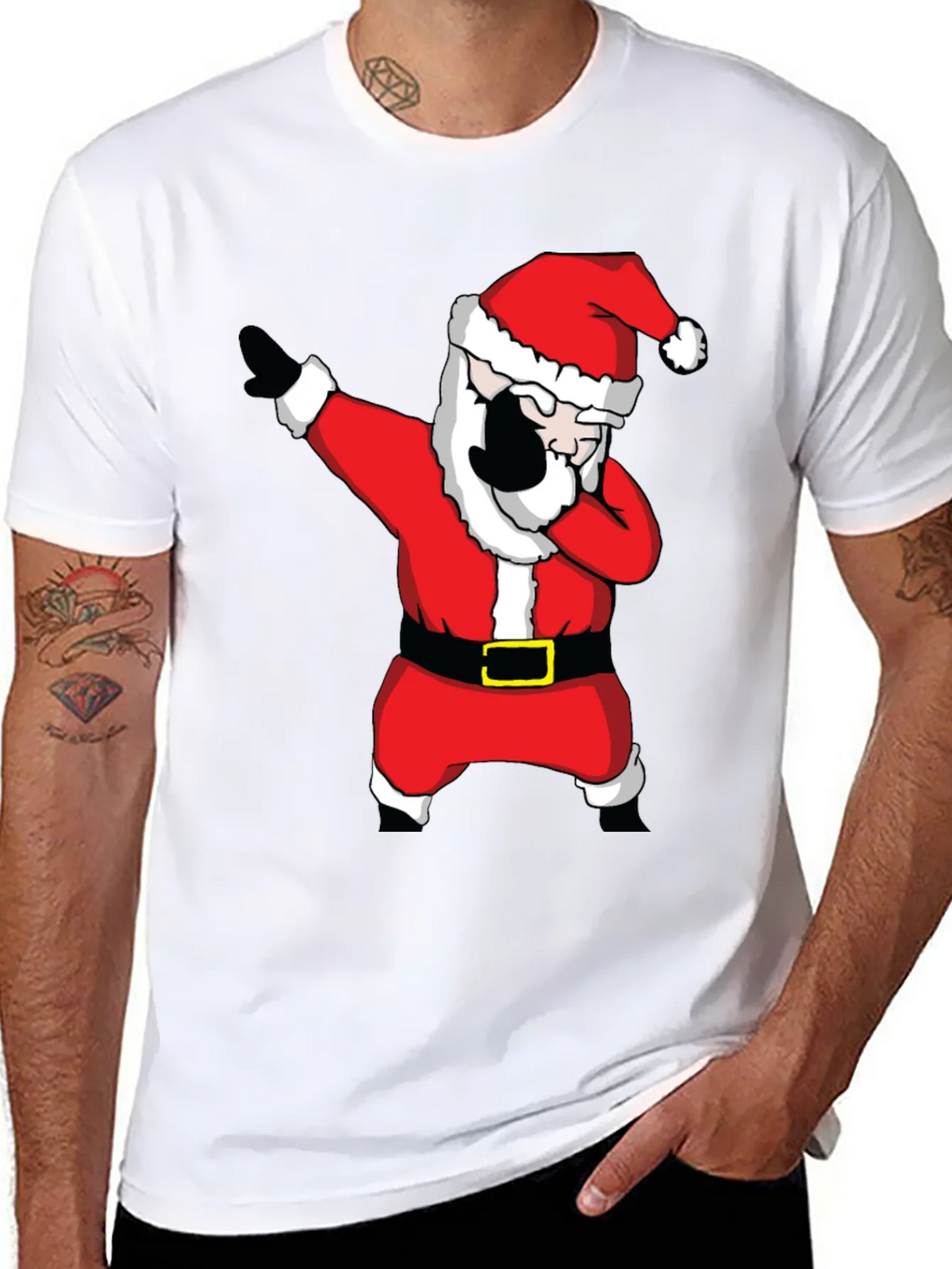 Dabbing Santa Claus Black T-Shirt product image 10