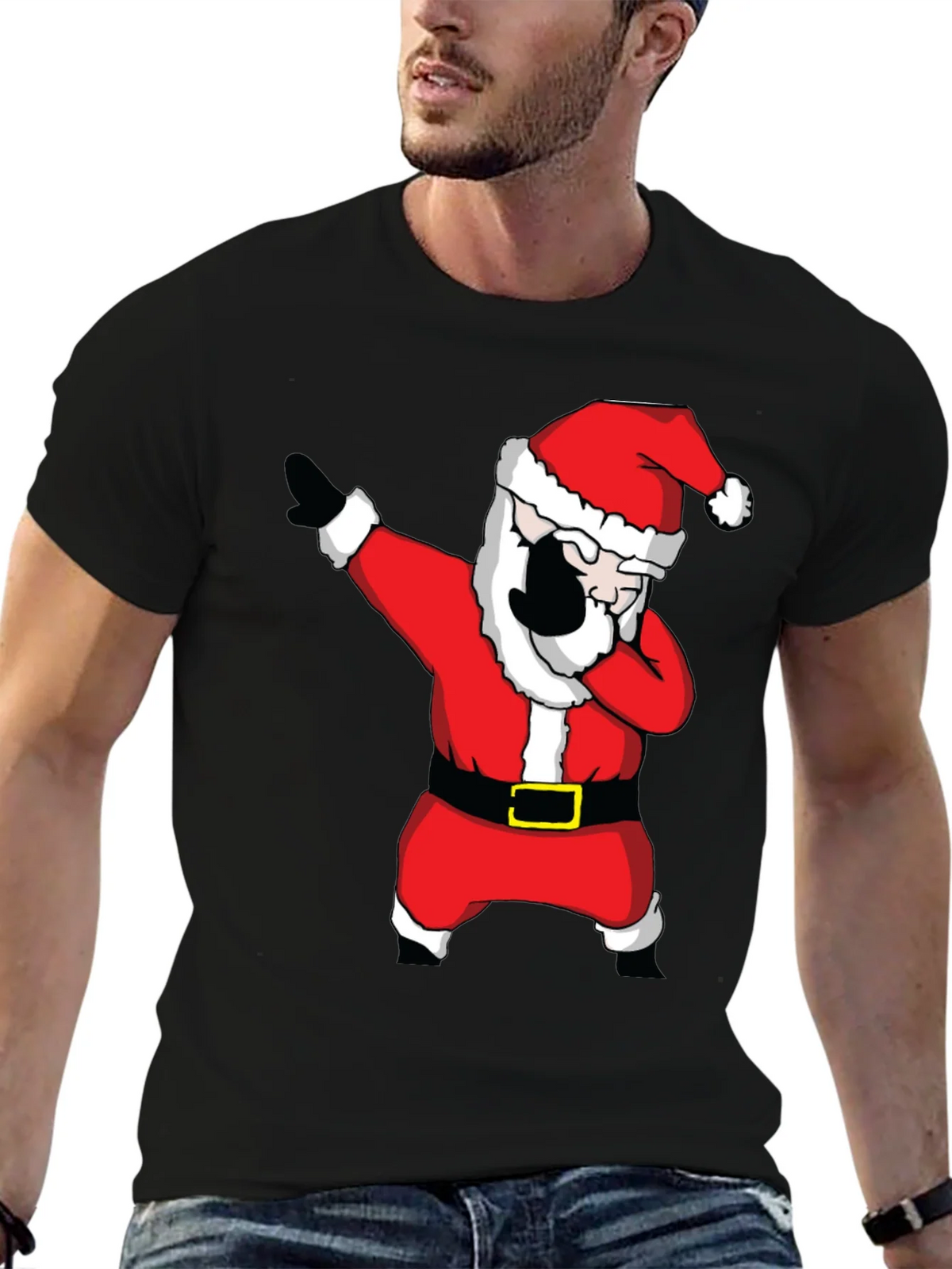 Dabbing Santa Claus Black T-Shirt product image 9