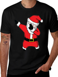 Dabbing Santa Claus Black T-Shirt product image 1