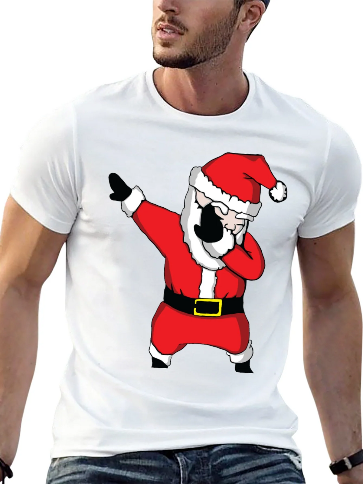Dabbing Santa Claus Black T-Shirt product image 4