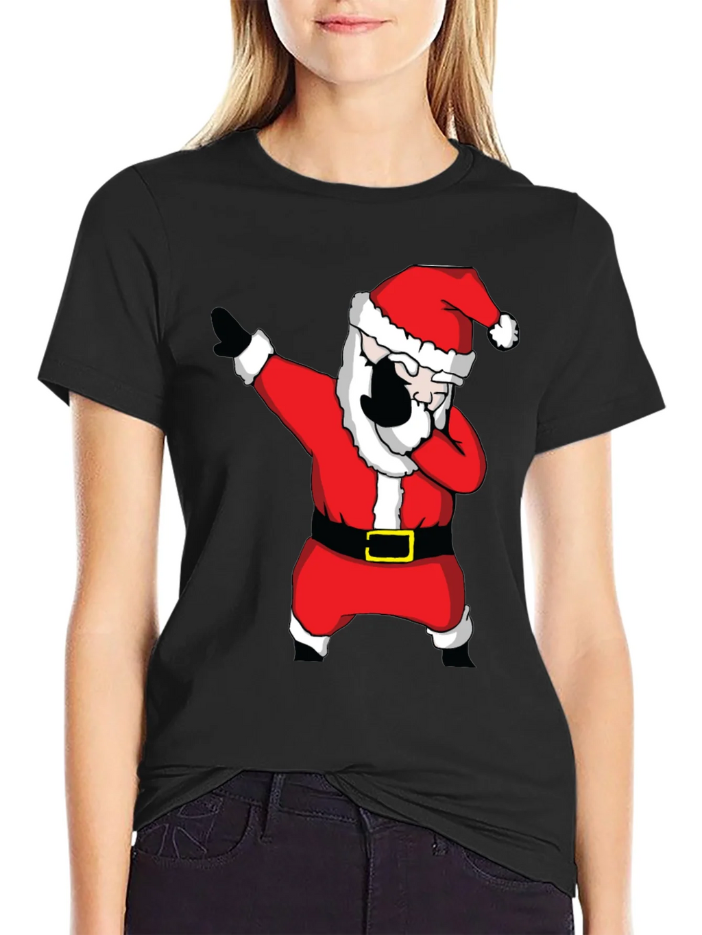 Dabbing Santa Claus Black T-Shirt product image 5