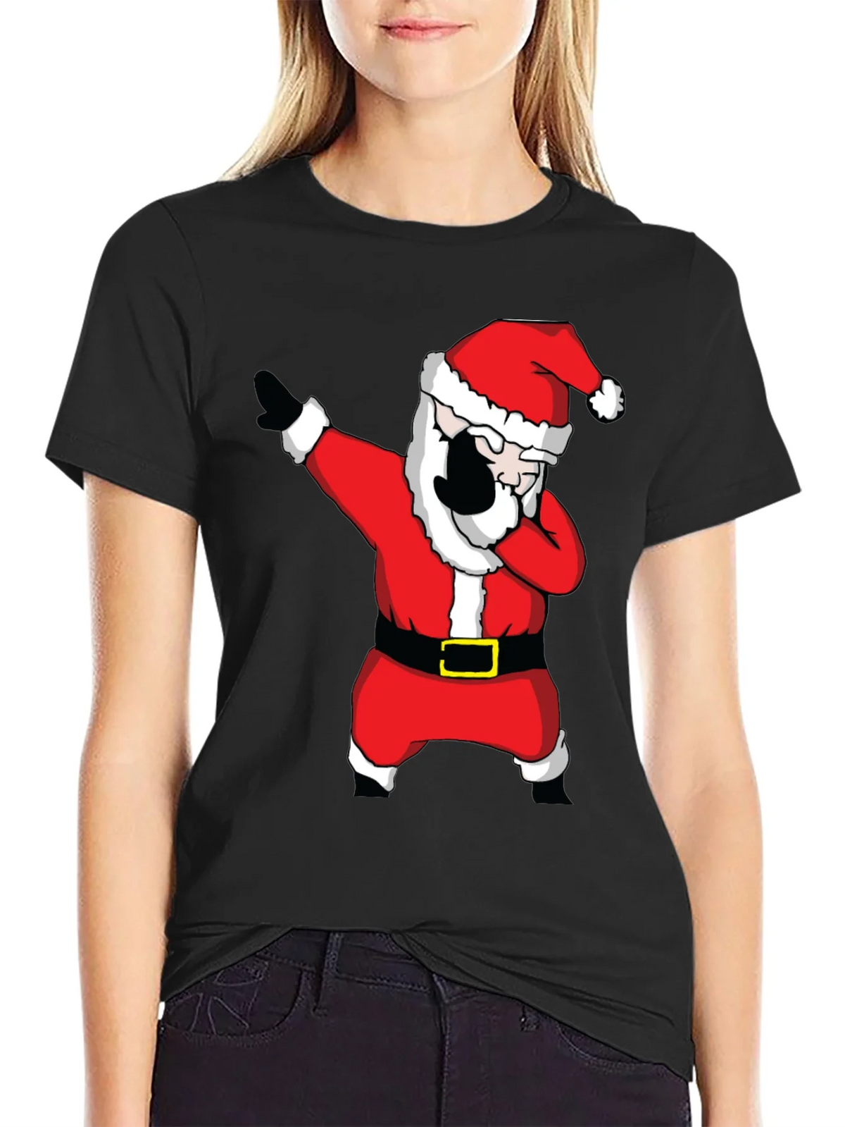 Dabbing Santa Claus Black T-Shirt product image 5