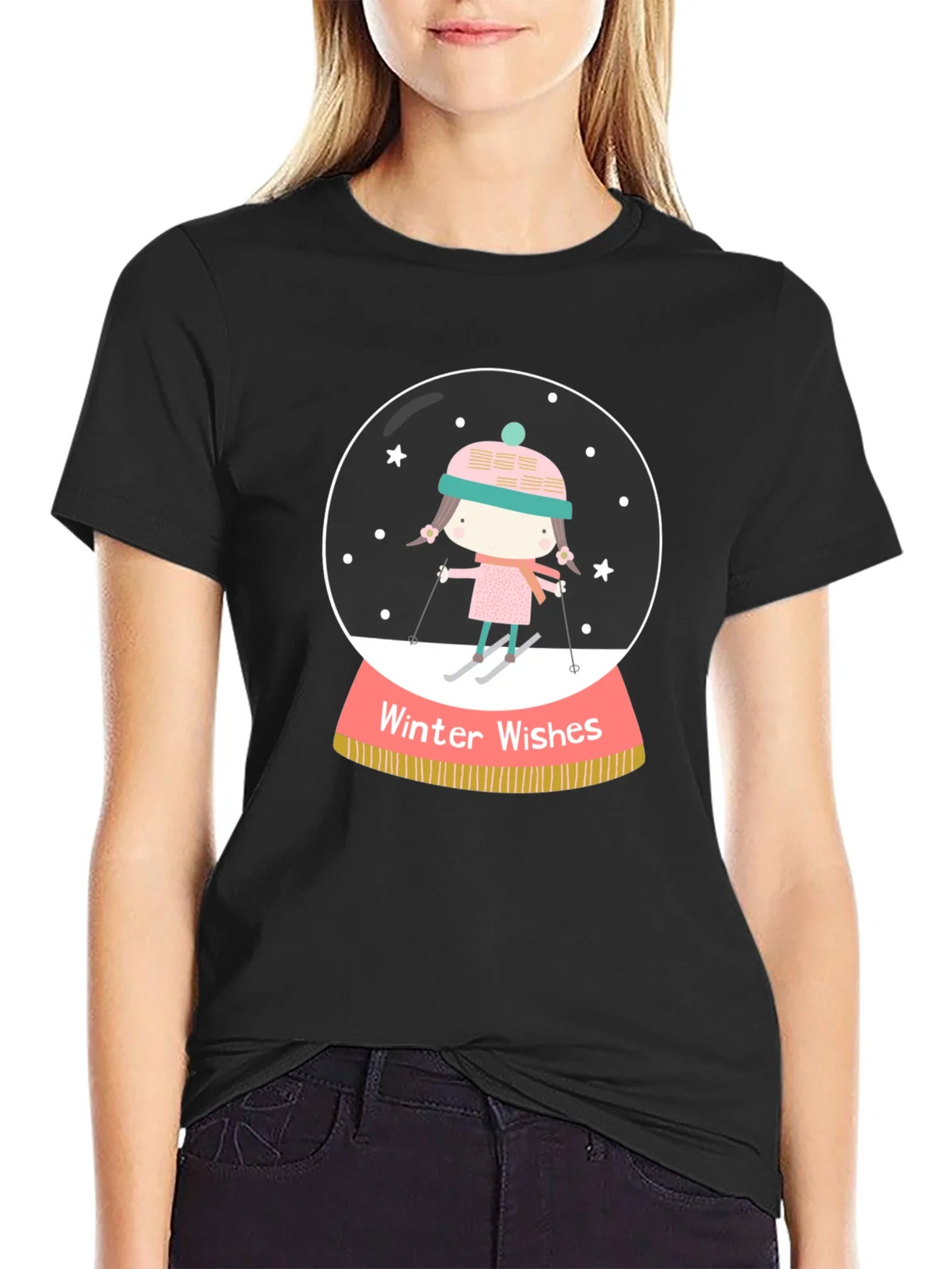 Winter Wishes Graphic Tee - Holiday Snow Globe Shirt product image 5