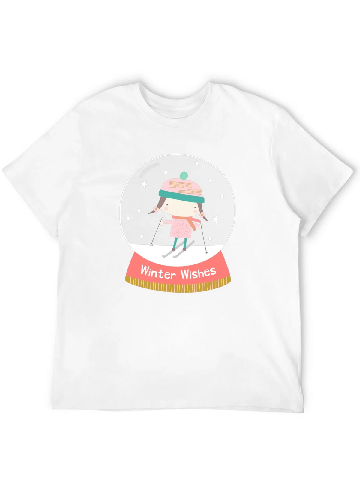 Winter Wishes Graphic Tee - Holiday Snow Globe Shirt product image 3