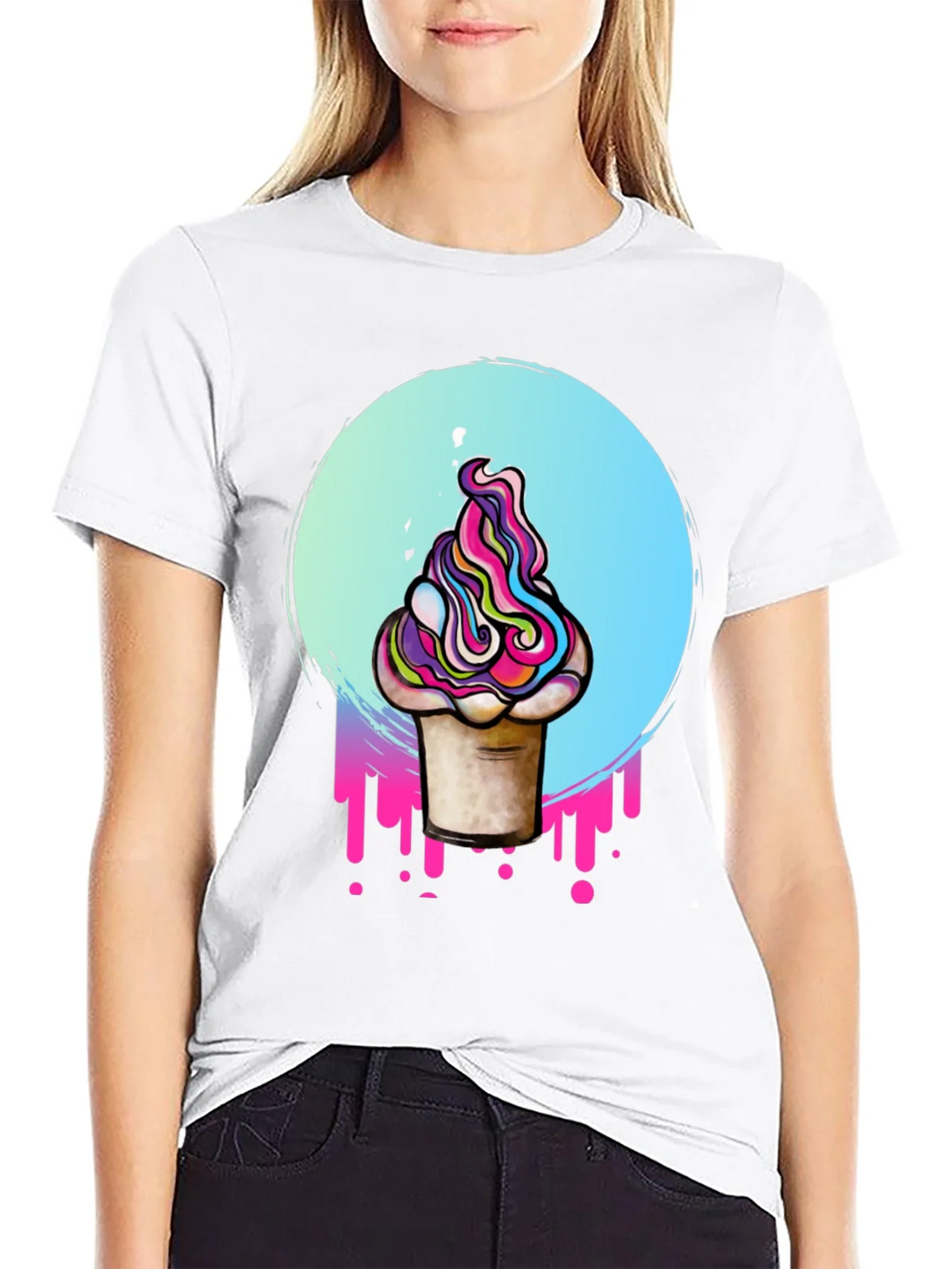 Vaporwave Ice Cream Graphic Tee - Retro Style product image 11