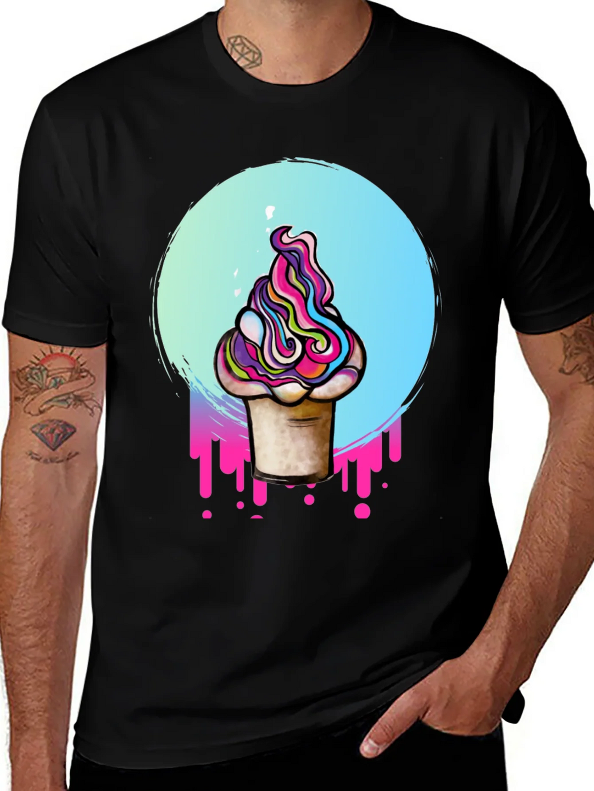 Vaporwave Ice Cream Graphic Tee - Retro Style product image 1