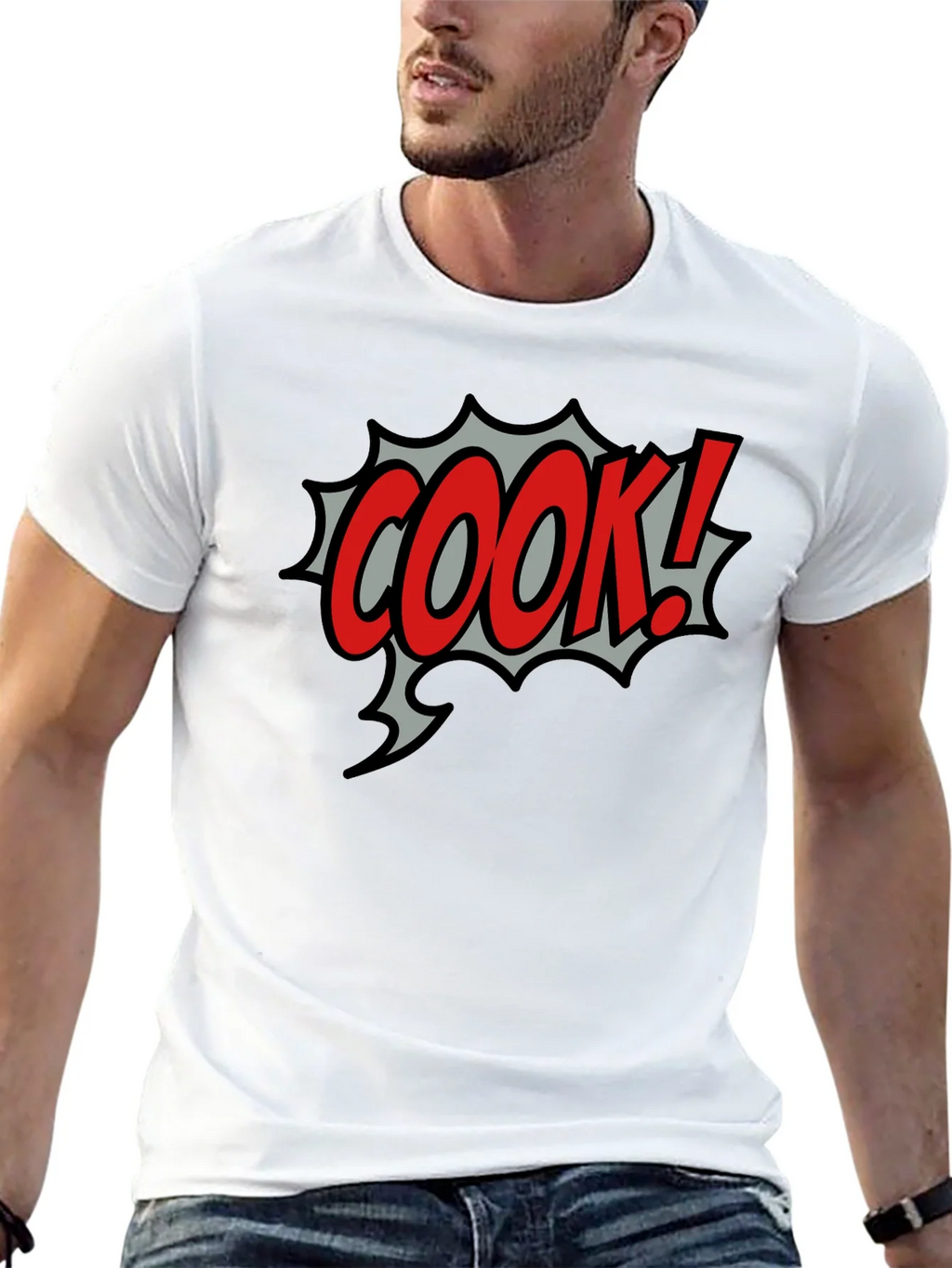 COOK! Comic Style Black T-Shirt product image 4