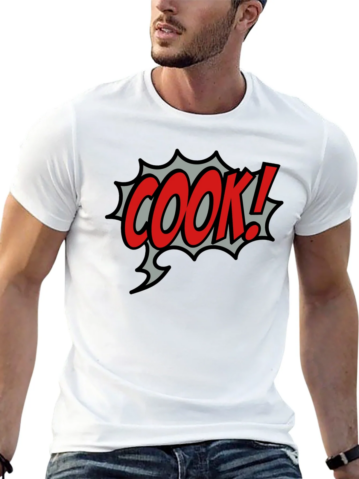 COOK! Comic Style Black T-Shirt product image 4