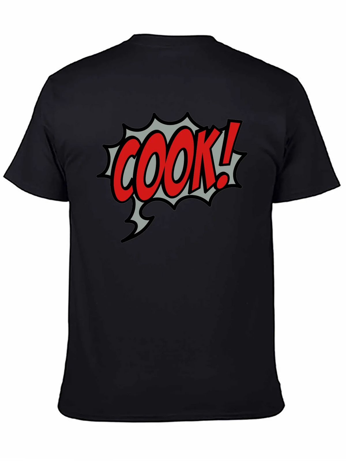 COOK! Comic Style Black T-Shirt product image 7