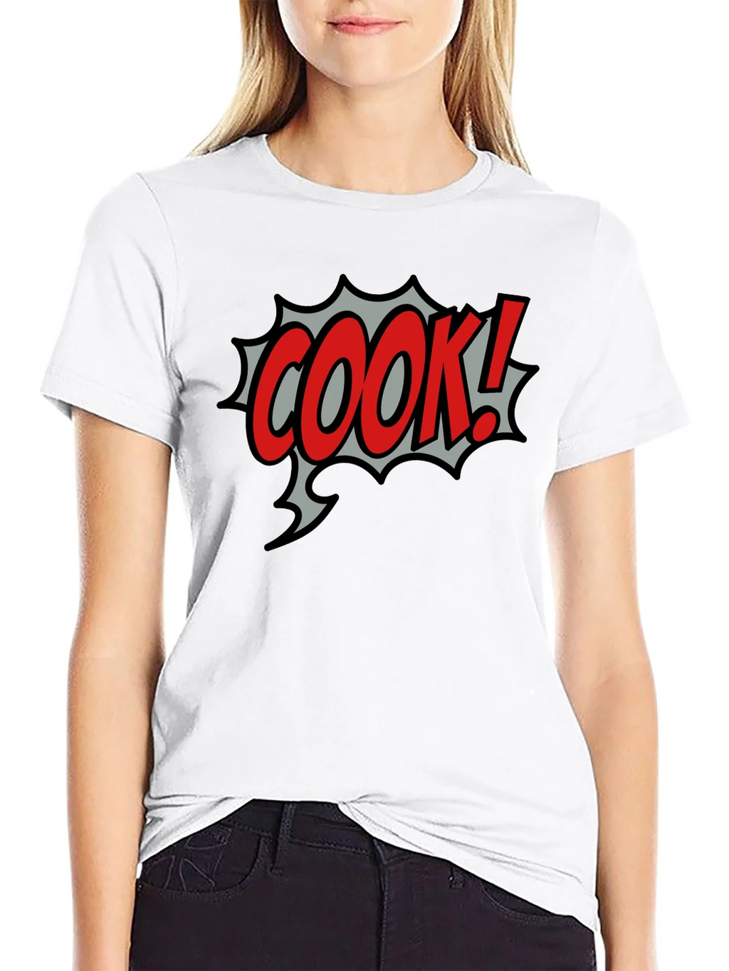 COOK! Comic Style Black T-Shirt product image 11