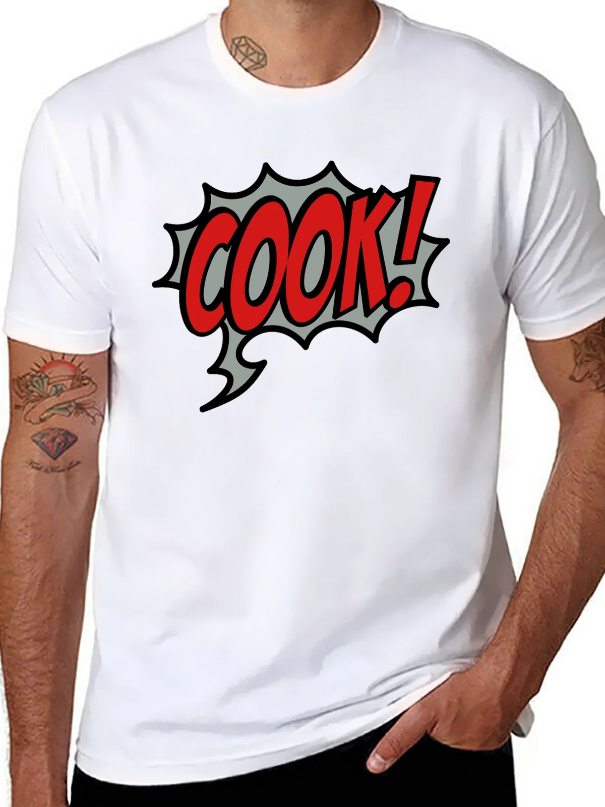 COOK! Comic Style Black T-Shirt product image 10