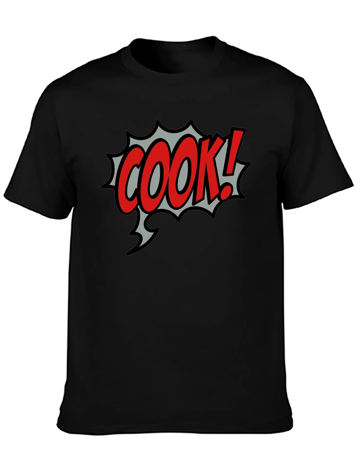 COOK! Comic Style Black T-Shirt product image 6