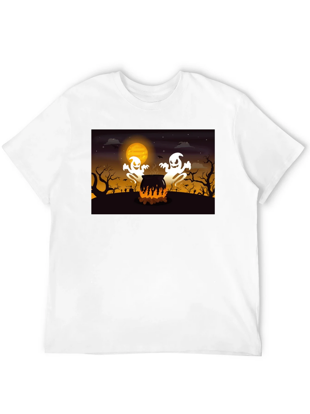 Halloween Ghost Cauldron Black T-Shirt product image 3