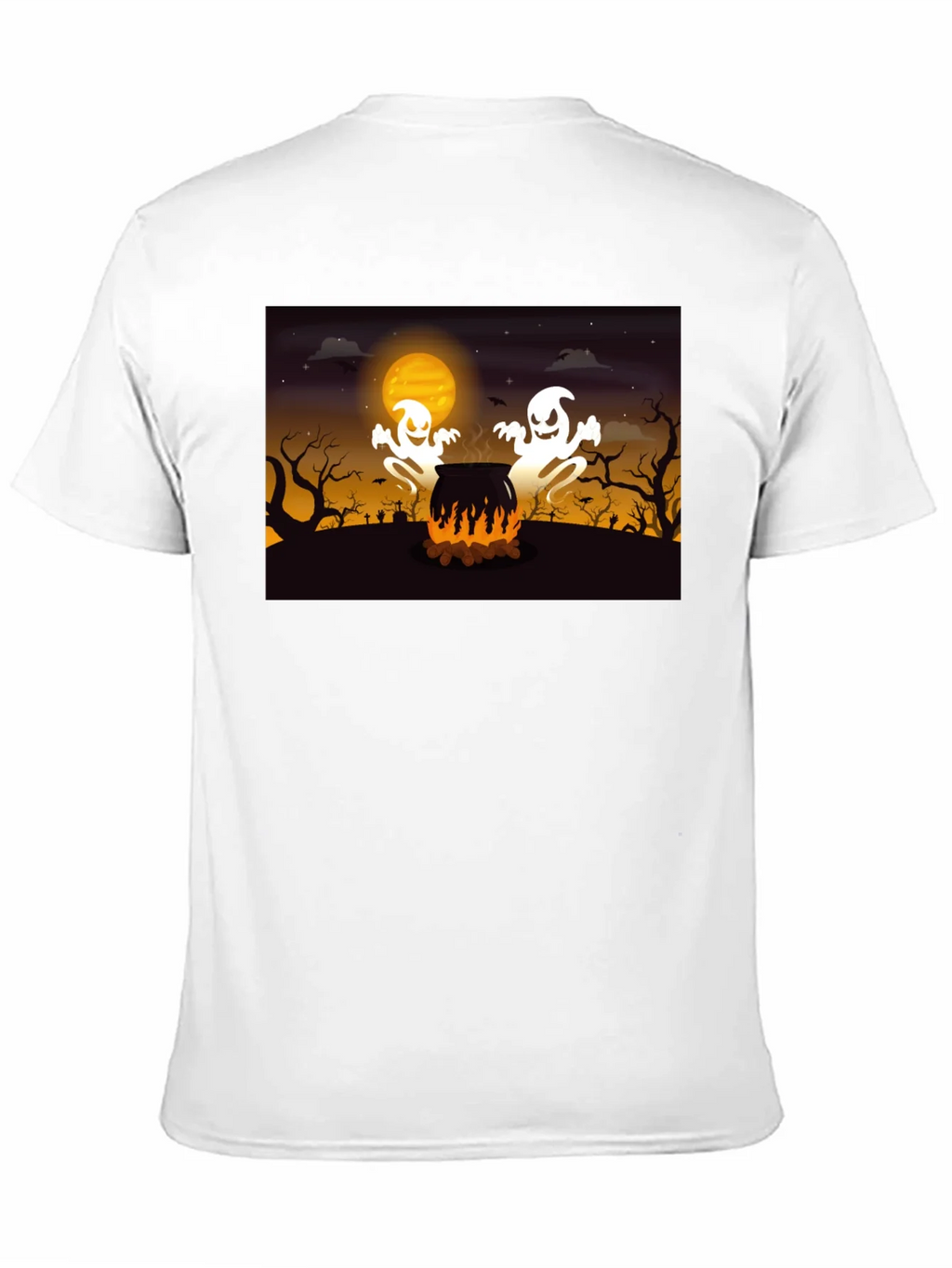 Halloween Ghost Cauldron Black T-Shirt product image 2