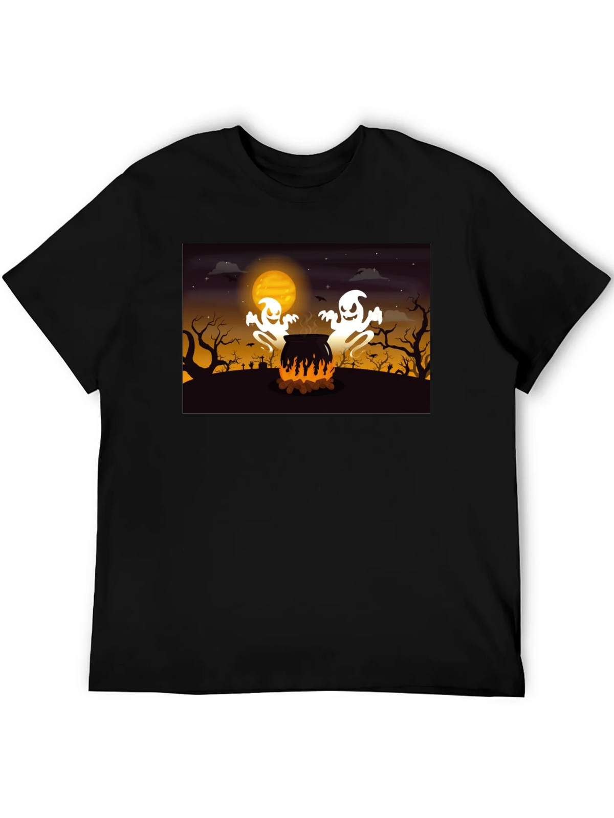 Halloween Ghost Cauldron Black T-Shirt product image 7