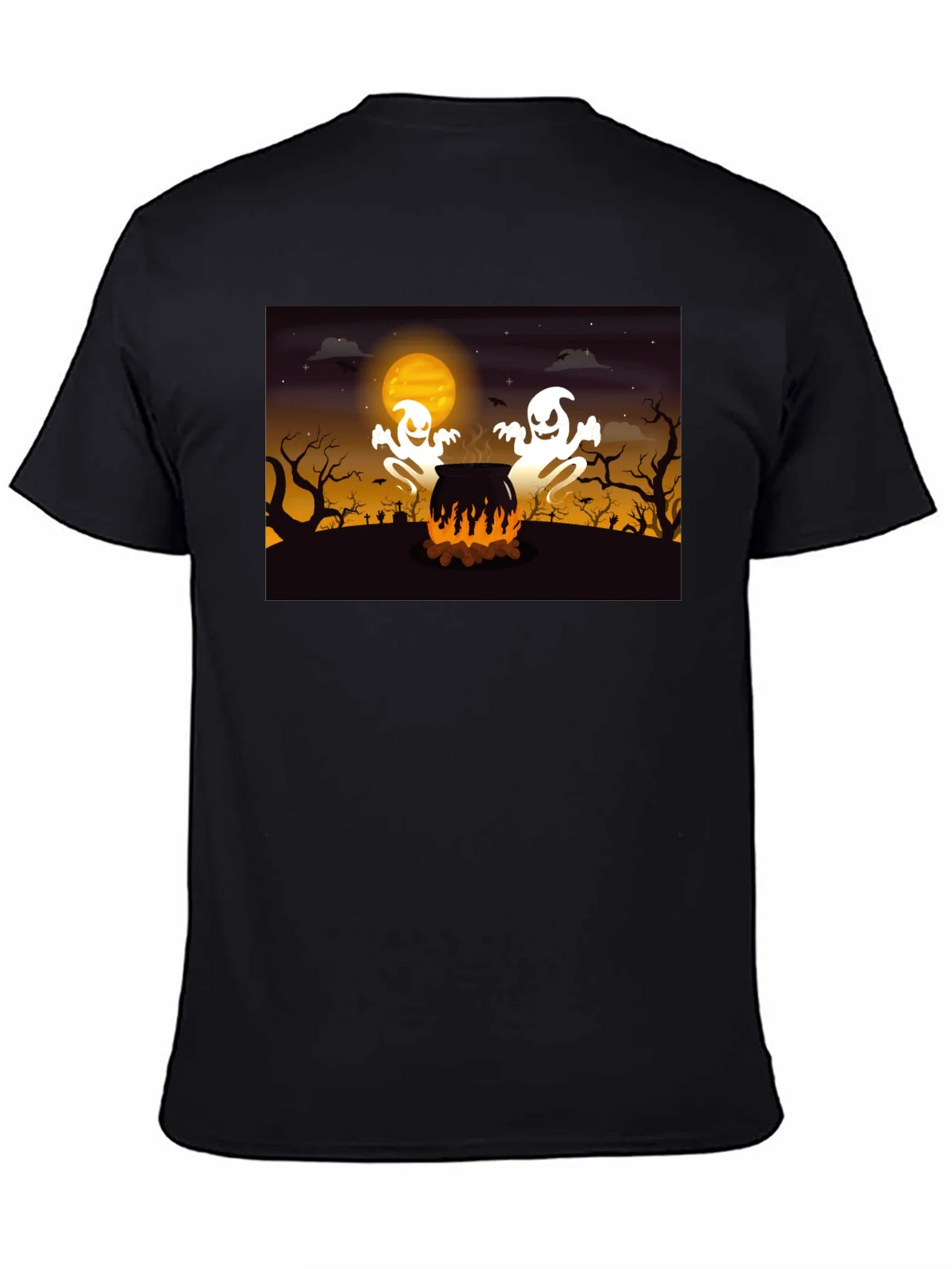 Halloween Ghost Cauldron Black T-Shirt product image 6