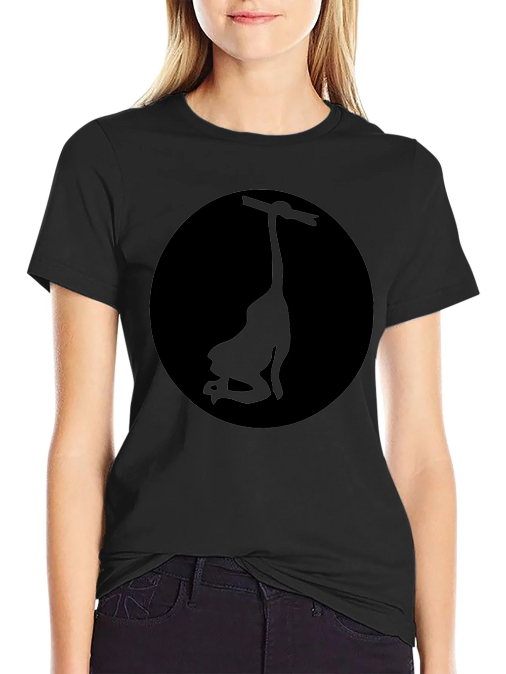 Mens Black Graphic Tee - Silhouette Design product image 5