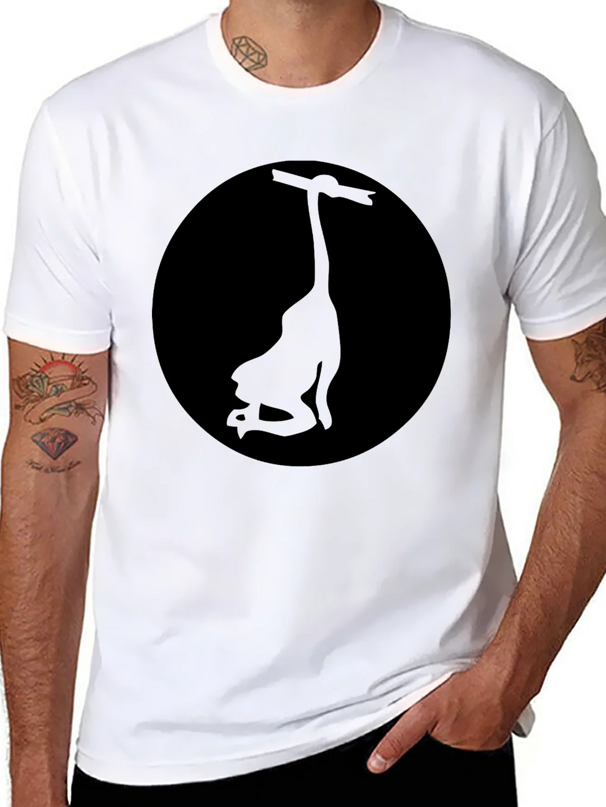 Mens Black Graphic Tee - Silhouette Design product image 10