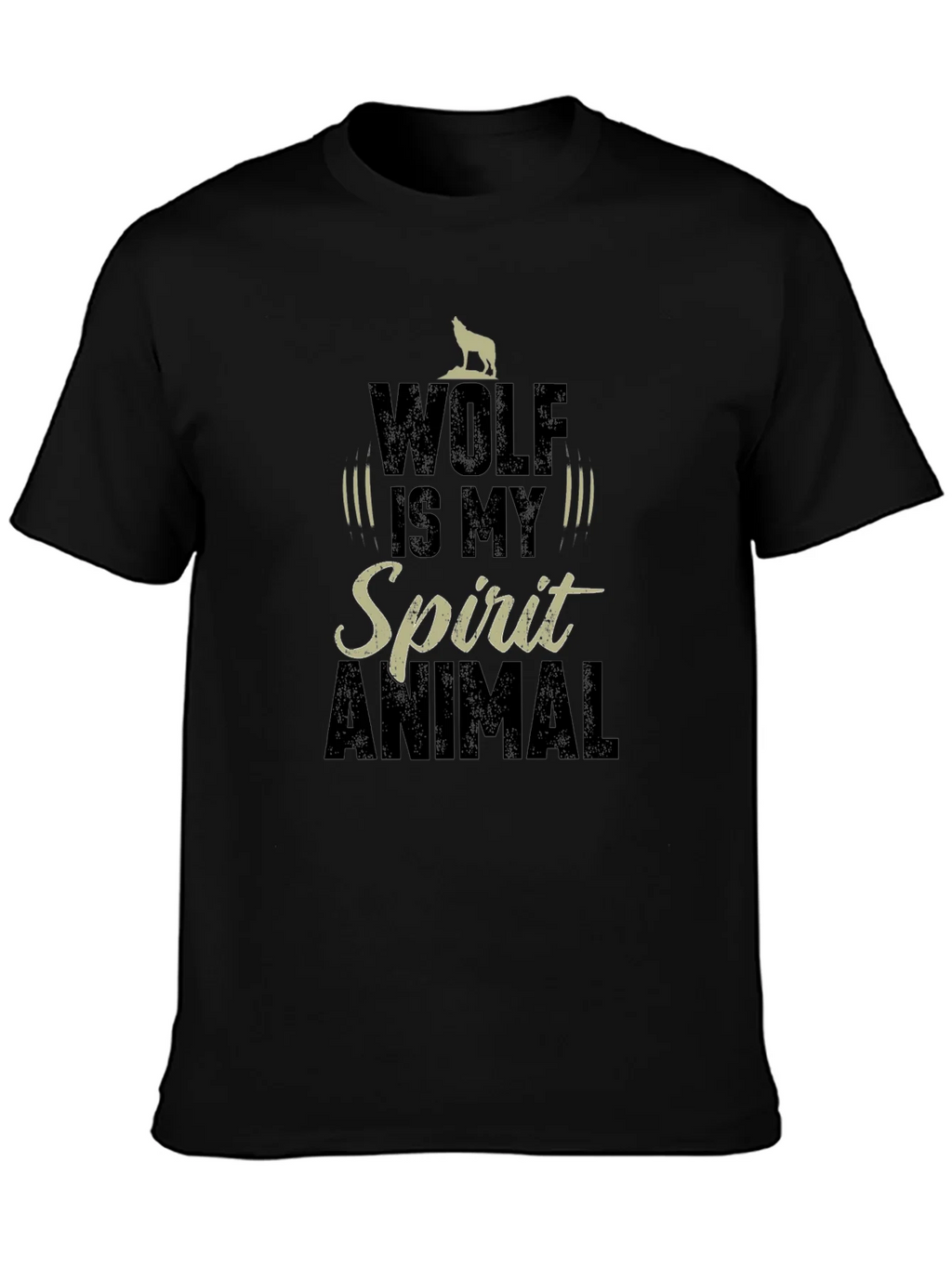 Wolf Spirit Animal Graphic T-Shirt - Black product image 6