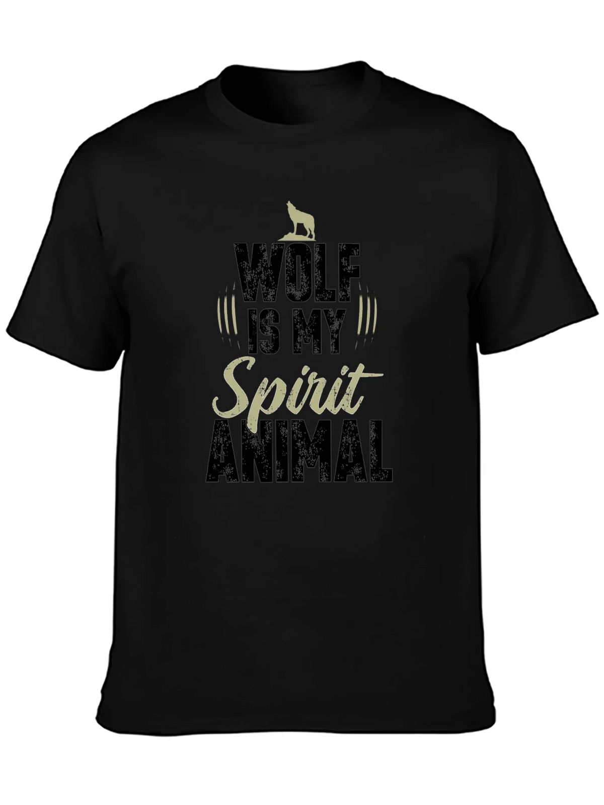 Wolf Spirit Animal Graphic T-Shirt - Black product image 6