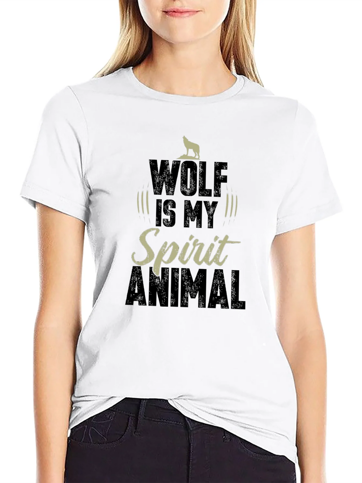 Wolf Spirit Animal Graphic T-Shirt - Black product image 11