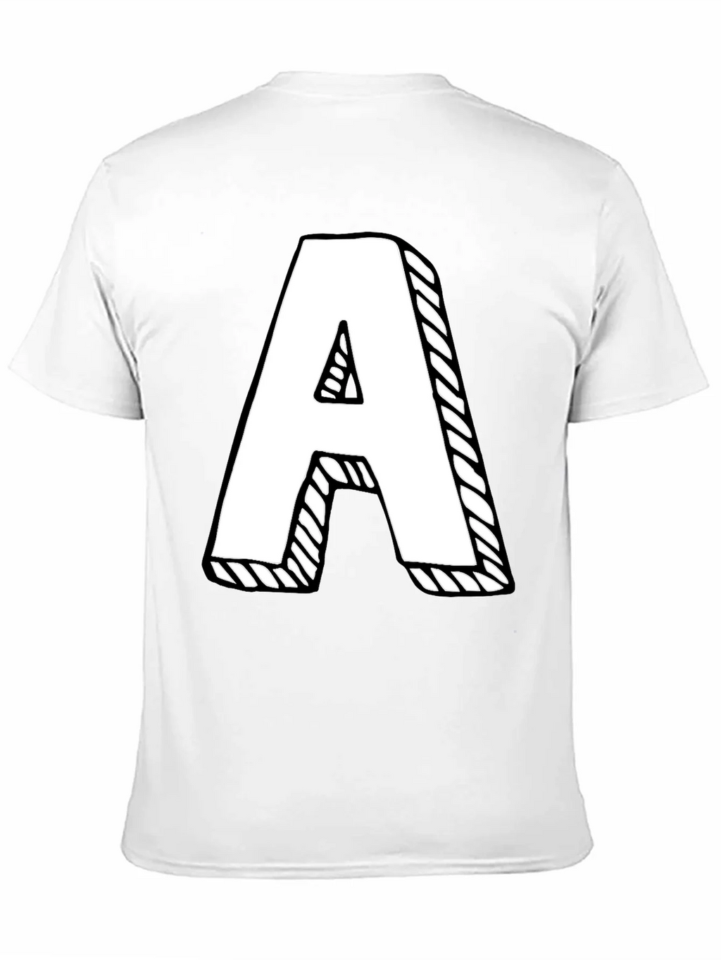 Letter A Graphic Tee - Black Cotton Casual Shirt product image 2